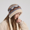 *【卡蒙】秋冬女款加厚保暖护耳系带费尔岛特色提花针织帽KM-9614 商品缩略图3