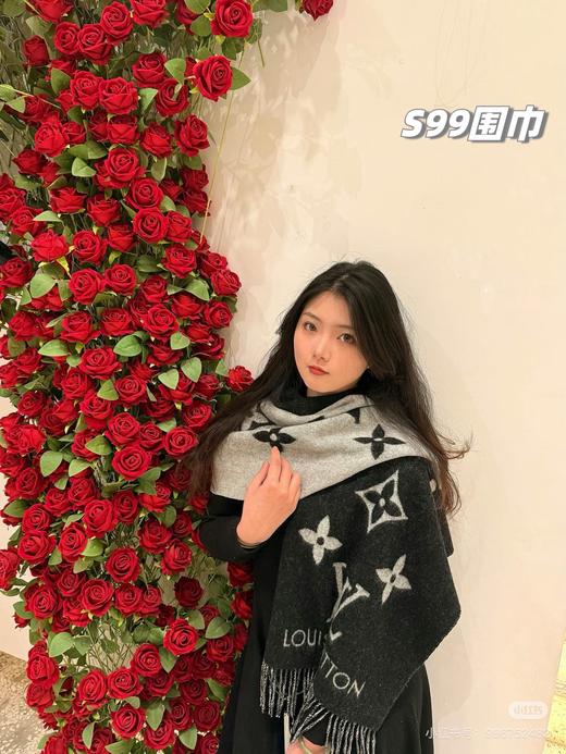 D110427情侣款精典百搭可双面佩戴羊绒流苏围巾 商品图4