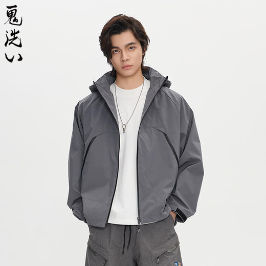 ONIARAI/鬼洗25秋冬新品锥形线条可收纳帽软壳冲锋衣男式 B340222 商品图1