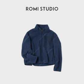 ROMI STUDIO“美式休闲”珊瑚绒舒适保暖宽松高领外套RWCAWD5510