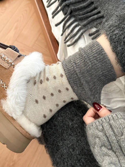 羊毛波点袜5双 商品图3