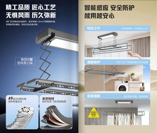 真纤薄 巨能晾 超能晾衣新搭子 海尔智能晾衣机 云舒D03-2420灰 商品图4
