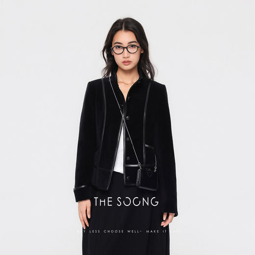 THESOONG|"绒面分割线"天然植绒酵洗加软锁温丝绒立体感外套HBWT7774 商品图2