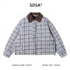 42763SDSA男士秋冬新款痞帅男装韩版宽松拼接格纹翻领夹克外套百搭时尚 商品缩略图1