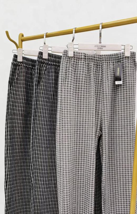 德绒格子长裤舒适透气简约大气12525971-972 商品图1