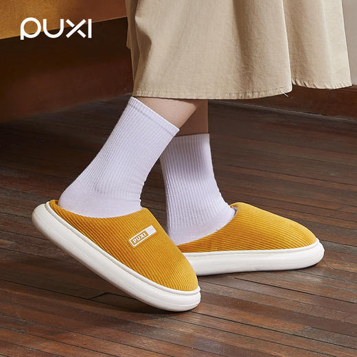 朴西秋冬季灯芯绒棉拖鞋 商品图3