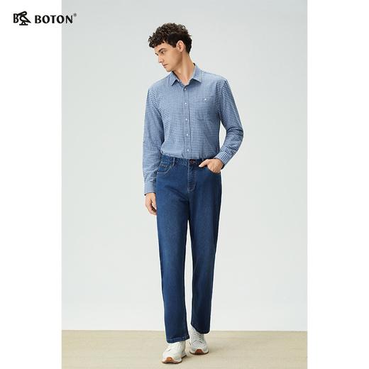 波顿男士秋冬 宽松藏肉显利落 弯袋直筒抓毛底牛仔长裤 *ME980325 商品图4