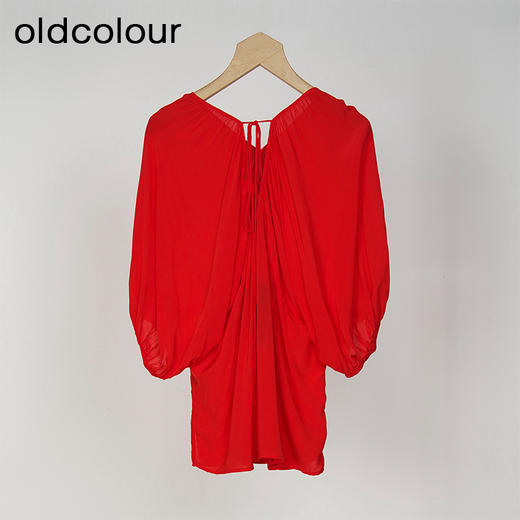 oldcolour欧珂夏季简约纯色休闲宽松中袖套头衫女HO26012421 商品图1