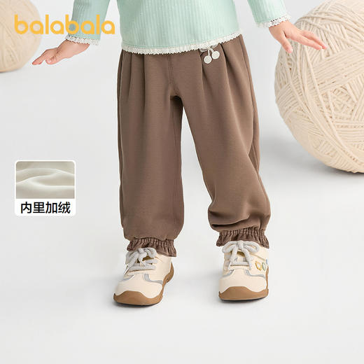 【商场同款】巴拉巴拉女童长裤加绒荷叶边灯笼裤秋冬2025新款裤子 商品图1