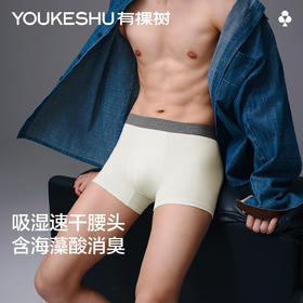 【新品上新】有棵树纯棉透气高档平角短裤男士四角内裤3条装-1168B