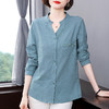 纯棉长袖衬衫女装春秋2026新款全棉女士衬衣中年妈妈品牌上衣外套 商品缩略图0