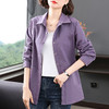 纯棉休闲夹克外套女春秋2026新款大码妈妈中长款风衣女士衬衫上衣 商品缩略图0