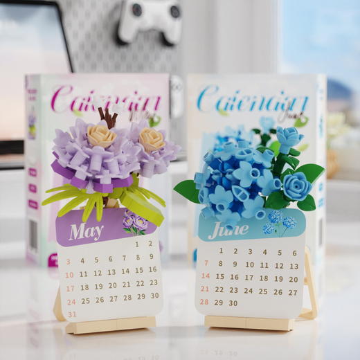 【2026花卉积木日历】十二月永生花卉桌面日历摆件拼装积木 商品图5