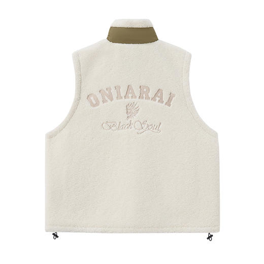 ONIARAI/鬼洗25秋冬新品仿羊羔绒同色刺绣宽松马甲男式 B340242 商品图4