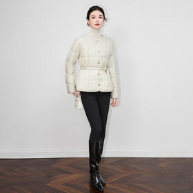 「高货wl」全新升级【铂金会员496/天猫669/差价173】(01049)洛诗琳轻盈90白鸭绒羽绒服2025冬季系带收腰加厚保暖外套