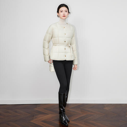 「高货wl」全新升级【铂金会员496/天猫669/差价173】(01049)洛诗琳轻盈90白鸭绒羽绒服2025冬季系带收腰加厚保暖外套 商品图0
