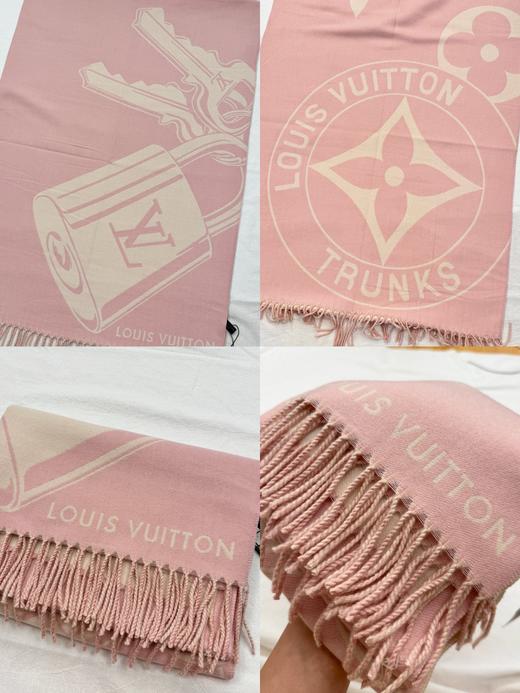 D110432锁头满印双面提花披肩围巾两用款流苏围巾 商品图8