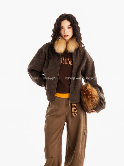 【门店同款】ENJOY冬季“游牧漫寻”带毛领短款外套 167694702 商品图0