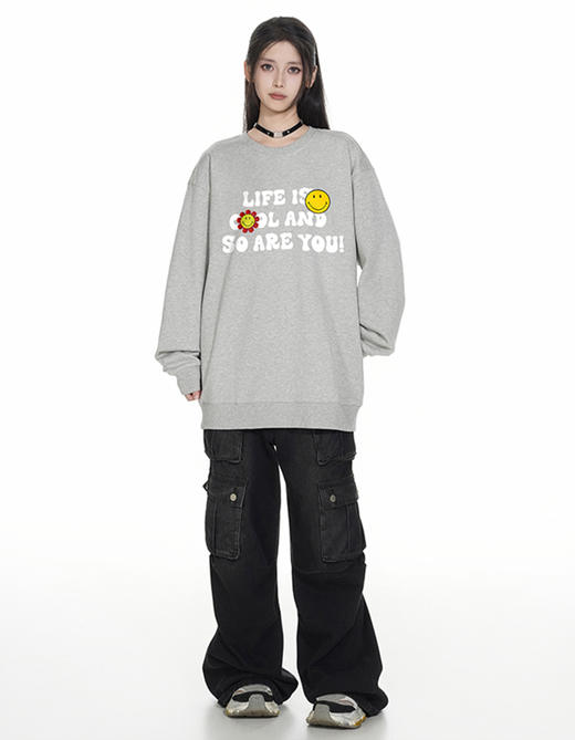 【品牌直发-明星同款】Smiley圆领卫衣【李*直播同款】法国品牌Smiley时尚百搭 商品图4