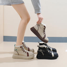 「AILISCOCO加绒厚底高邦棉鞋」绒毛内里持久恒温 圆形鞋头贴合脚型 耐磨防滑大底柔软轻便 纹理舒适自然 柔软舒适