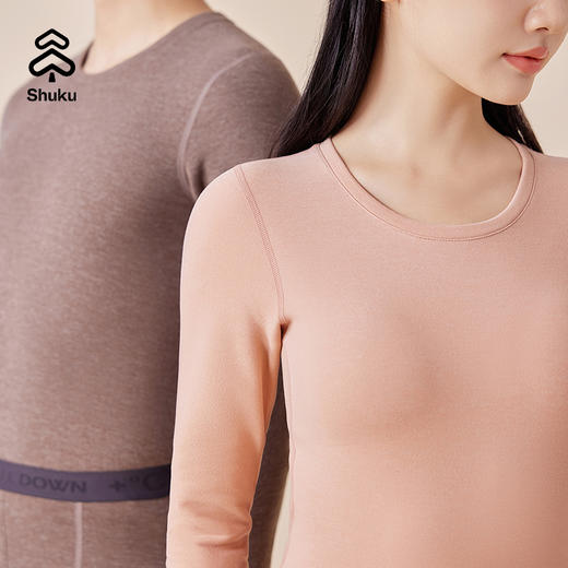 【舒库】保暖套秋冬保暖套装加绒男士女士圆领套装内衣 商品图1