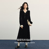 【11/5新品】熙世界法式赫本千金风丝绒连衣裙女秋冬气质名媛木耳边V领小黑裙 商品缩略图3