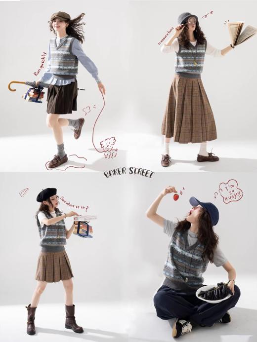 浮生八记/25D221/25C184/北欧复古费尔岛羊毛马甲polo毛衣 商品图1