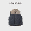 ROMI STUDIO90白鹅绒重洗水灯芯绒拼色立领羽绒马甲 RWCWWG5298 商品缩略图0