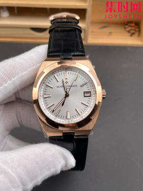 VC江诗丹顿8F纵横四海系列4500V 玫金银盘皮带款 男士腕表 耐人寻味的旭日纹拉丝表盘 彰显了腕表层次感