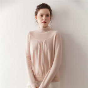 「高货rig」全新升级【铂金会员404/天猫539/差价135】(02301)洛诗琳法式领口提花羊绒衫2025秋冬新款气质半高领毛衫