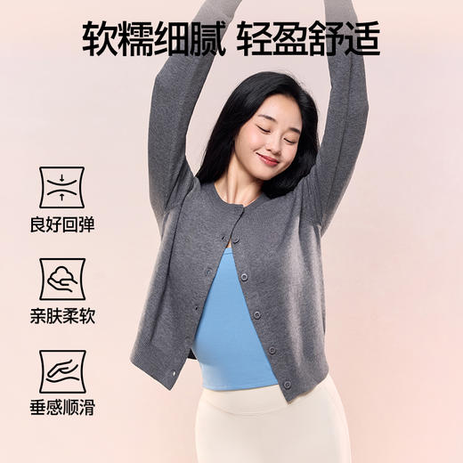 SIINSIIN针织开衫女2025新款羊毛衫秋冬修身内搭圆领长袖毛衣外套 商品图1