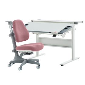 3岁+ 康朴乐气压棒升降学习桌 | 伯克利s桌+牛顿椅 尺寸：106cm*80cm，送原装椅套