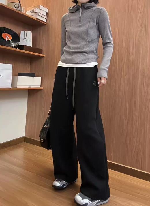 卫裤秋冬新款韩版休闲卫裤女小标宽松直筒阔腿裤慵懒潮 商品图2