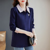 polo领长袖t恤女春秋2026新款春秋单穿翻领上衣爆款中长款打底衫 商品缩略图4