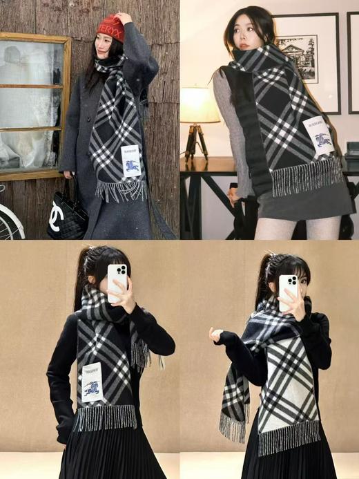 巴宝莉 新款苏格兰格纹羊绒围巾（DSX） 商品图8
