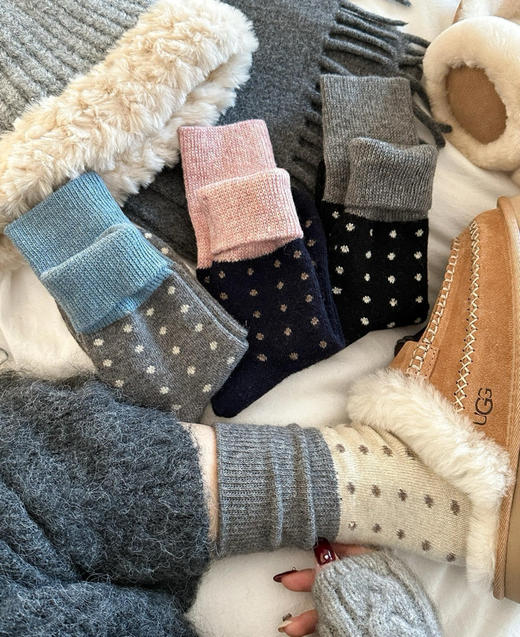 羊毛波点袜5双 商品图1