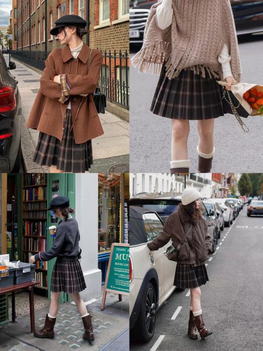 浮生八记/25D204/一片式苏格兰格纹A字百褶半裙 商品图3