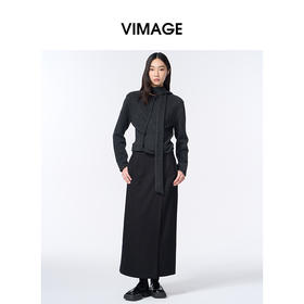 VIMAGE纬漫纪多种系法带本布飘带设计摩登时尚上衣小外套V2403109