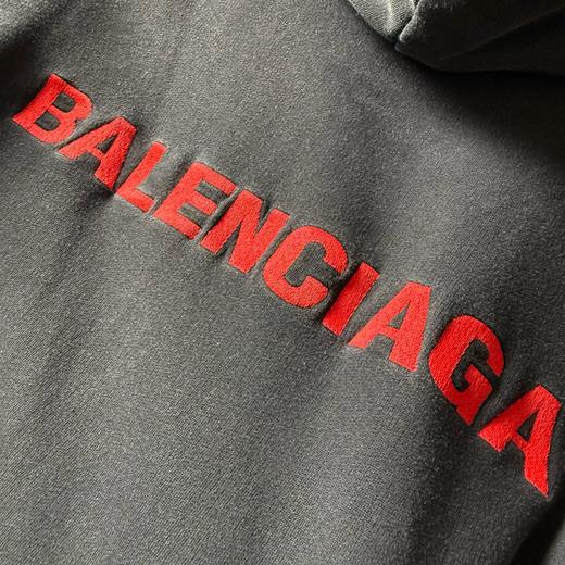 D110425红色字母连帽长袖落肩棉质卫衣男女同款 商品图10