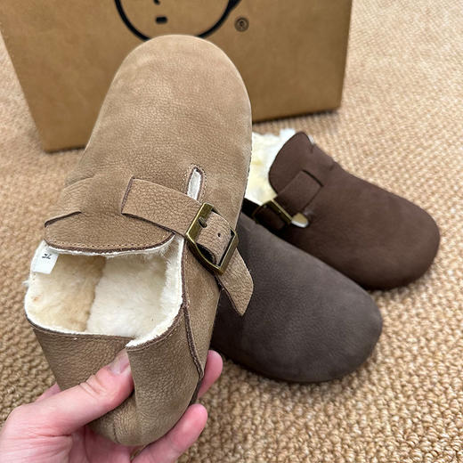 2025冬季新款羊毛女鞋真皮BO肯休闲鞋韩版时尚保暖丑萌鞋 商品图3