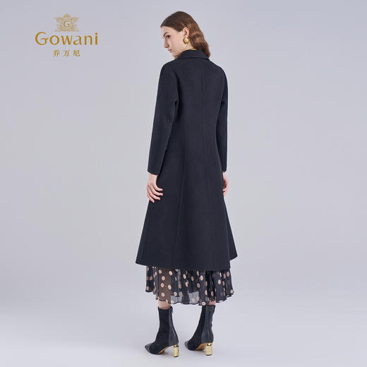 【羊绒】乔万尼精致职场简约收腰飒爽高级感保暖中长款羊毛呢大衣ES4A472 商品图4