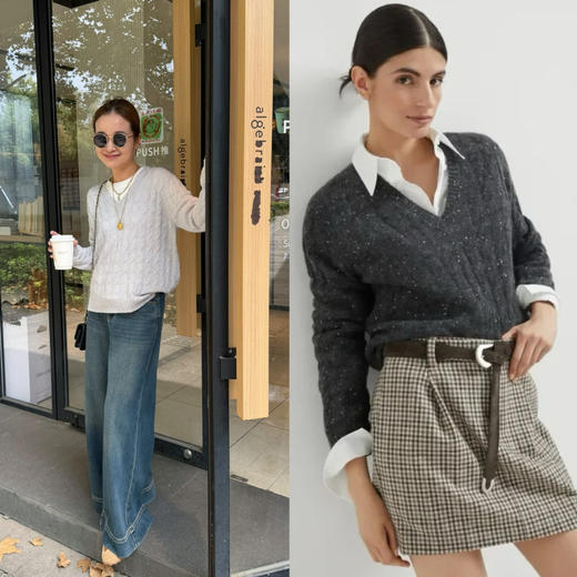 2511103   BC亮片V领毛衣 cariaggi 羊绒纱线 商品图0