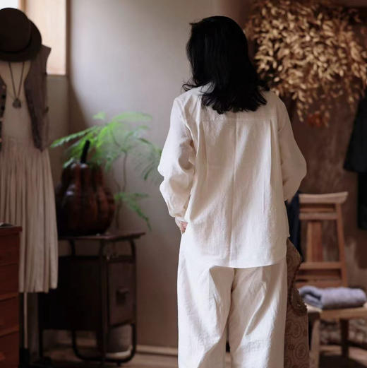 之如初 棉立领长袖衬衫 商品图1