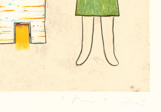 独角鹿西洋古董2005年丹麦Edition Copenhagen出版日本知名艺术家奈良美智与杉户洋签名合创限量彩色版画《无题》 商品图6