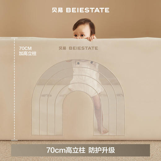 贝易彩虹屋布艺地围栏防护栏宝宝爬爬垫游戏室内婴儿童客厅栅栏【下单即送：小熊收纳筐，下单围栏+爬行垫套餐可联系客服送白龙马摇马】 商品图4