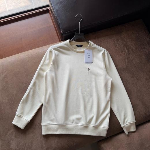 D110416男士圆领卫衣纯色简约刺绣套头休闲上衣 商品图2