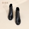 信诺真皮妈妈靴子中年女鞋气质粗跟短靴2025冬季新款加绒保暖棉鞋X5M153-256D 商品缩略图5