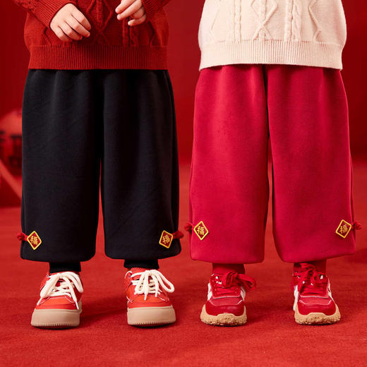 嘟嘟家宝宝唐装裤子冬季儿童拜年服长裤加厚男童喜庆周岁礼服冬装 商品图1