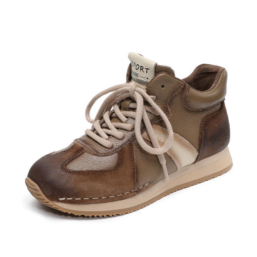 手工真皮复古鞋子，高帮阿甘鞋百搭系带运动休闲旅游鞋ZM258672 商品图4