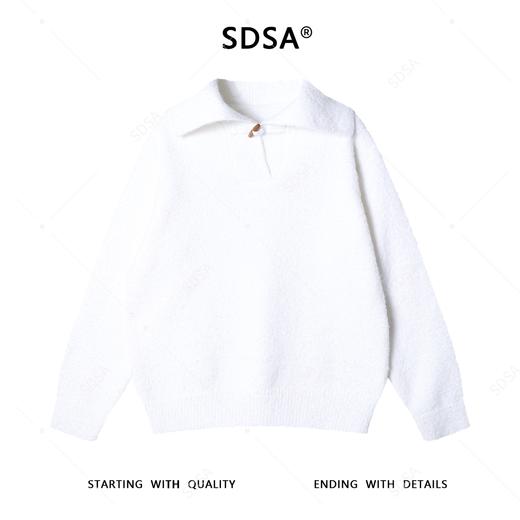 4243SDSA男士秋冬新款痞帅男装慵懒风纯色一字扣翻领毛衣百搭简约百搭 商品图1